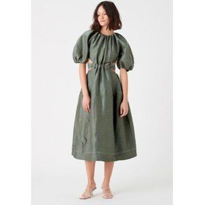 Aje Mimosa Cutout Midi Dress in Green Size AU 8 / US 4